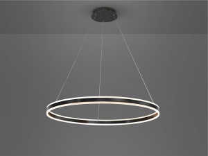 LUSTRA/PLAFONIERA HELIA, 100 CM, NEGRU MAT/OPAL, DIN METAL, ALUMINIU SI ACRIL, STIL MODERN - Img 4