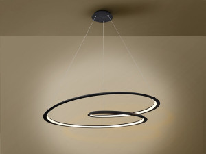 LUSTRA/PLAFONIERA LOOPING, 97 CM, NEGRU MAT/OPAL, DIN METAL, ALUMINIU SI SILICON, STIL MODERN - Img 3