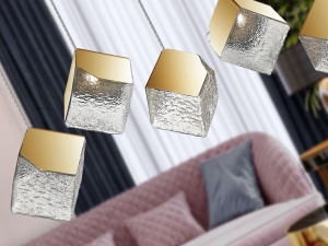 LUSTRA/PLAFONIERA PRISCILA, 116 CM, AURIU/TRANSPARENT, DIN METAL, OTEL SI STICLA, STIL MODERN - Img 2