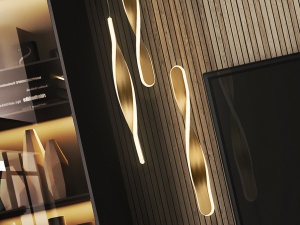 LUSTRA/PLAFONIERA TWIST, 23 CM, AURIU PERIAT/OPAL, DIN METAL, ALUMINIU SI ACRIL, STIL MODERN - Img 2