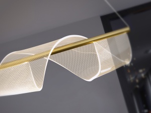 LUSTRA/PLAFONIERA VELAS, 100 CM, AURIU MAT/OPAL, DIN METAL SI METACRILAT MICROIMPRIMAT, STIL MODERN - Img 2