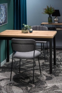 MASA DINING COBALT, STEJAR WOTAN/NEGRU, 120 CM, BLAT DIN PAL MELAMINAT, STIL VINTAGE - Img 4
