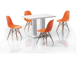 MASA DINING DIN MDF ALB HIGH GLOSS TOWER 110X75X75 STIL MODERN SIGNAL - Img 1