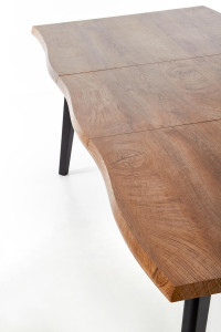 MASA DINING EXTENSIBILA DICKSON, STEJAR NATURAL/NEGRU, 120/180 CM, BLAT DIN MDF SI PICIOARE DIN METAL, STIL MODERN, HALMAR - Img 8
