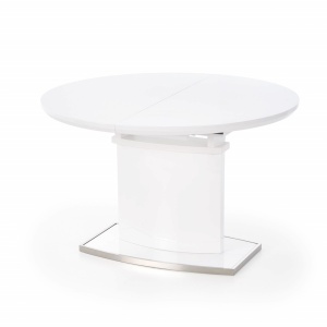 MASA DINING EXTENSIBILA FEDERICO, ALB/CROM, 120/160 CM, DIN MDF LACUIT SI METAL, STIL MODERN - Img 2
