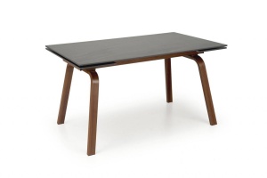 MASA DINING EXTENSIBILA LOZANO, CU ASPECT DE MARMURA NEAGRA/NUC, 140/200 CM, DIN PIATRA SINTETIZATA SI METAL, STIL MODERN - Img 8