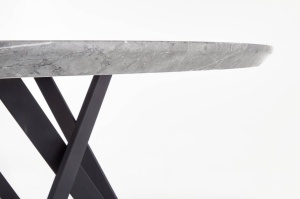 MASA DINING GUSTIMO, CU EFECT DE MARMURA GRI/NEGRU, 140 CM, BLAT DIN MDF SI PICIOARE DIN METAL, STIL MODERN - Img 5