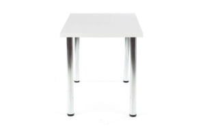 MASA DINING MODEX, ALB/CROM, 120 CM, BLAT DIN PAL SI PICIOARE DIN METAL , STIL MODERN - Img 2