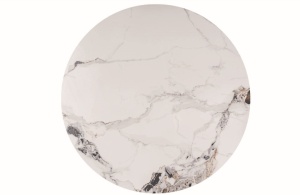 MASA DINING MURANO, 120 CM, EFECT DE MARMURA ALBA/CROM, BLAT DIN CERAMICA SI PICIOARE DIN METAL, STIL MODERN - Img 6