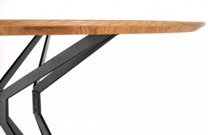 MASA DINING PIXEL 2, STEJAR AURIU/NEGRU, 120 CM, BLAT DIN MDF SI PICIOARE DIN METAL, STIL VINTAGE - Img 4