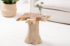 MASUTA DE CAFEA ROOT 38237 DIN LEMN MASIV DE TEC DESIGN RUSTIC - Img 1