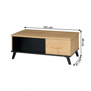 MASUTA DE CAFEA SIRAN TYP 8, STEJAR/NEGRU, STIL MODERN, TK - Img 2