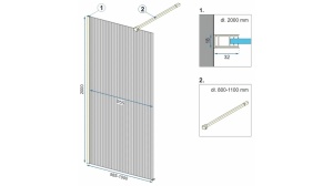 PARAVAN DE DUS REA AERO INTIMO WALK IN, 100CM, NEGRU MAT, DIN STICLA, CALITATE SUPERIOARA - Img 6