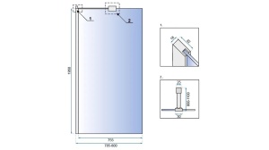 PARAVAN DE DUS REA AERO N, 80CM, CROM, DIN STICLA, CALITATE SUPERIOARA - Img 5