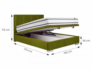 PAT 160X200, MAISON VERDE, CU TAPITERIE DIN CATIFEA, STIL MODERN, SIGNAL - Img 3