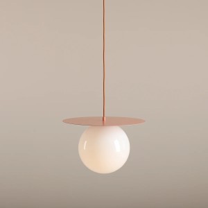 PENDUL LOOP L, 200 CM, CORAL, DIN STICLA SI METAL, STIL MODERN - Img 1