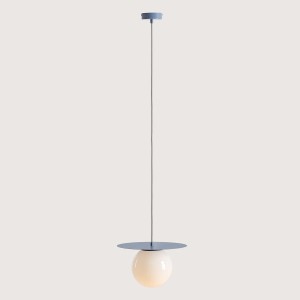 PENDUL LOOP M, 200 CM, ALBASTRU, DIN STICLA SI METAL, STIL MODERN - Img 3
