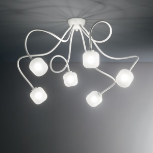 PLAFONIERA OCTOPUS PL6, ALB, DIN METAL, STIL MODERN - Img 2
