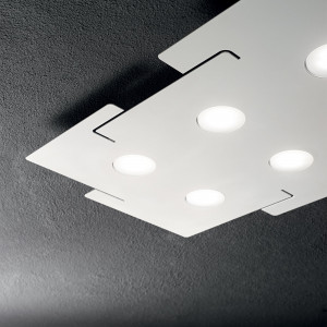 PLAFONIERA TOTEM PL6, ALB, DIN METAL, STIL MODERN - Img 2