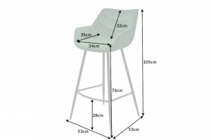 SCAUN BAR, DUTCH, COD 41834, DIN METAL SI CATIFEA, DESIGN MODERN - Img 6