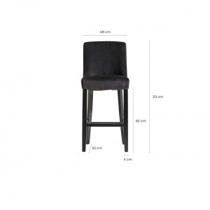 SCAUN DE BAR ASPACH REF. 25288, DIN LEMN MASIV DE CAUCIUC, MDF SI CATIFEA, STIL MODERN, VIC - Img 4