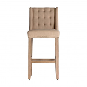 SCAUN DE BAR ERFURT REF. 29544, DIN LEMN MASIV DE PIN SI PANZA, STIL CHESTERFIELD, VIC - Img 2