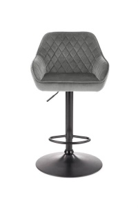 SCAUN DE BAR H103, GRI/NEGRU, TAPITERIE DIN CATIFEA SI PICIOARE DIN METAL, STIL MODERN - Img 5
