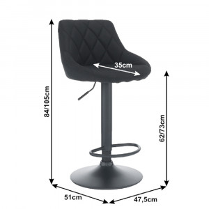 SCAUN DE BAR TERKAN, NEGRU, STIL MODERN, TK - Img 3