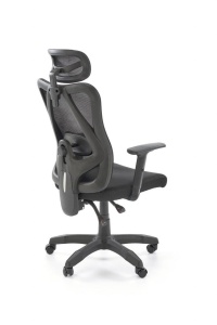 SCAUN DE BIROU NEGRO, NEGRU/NEGRU, TAPITERIE DIN STOFA/PLASA SI PICIOARE DIN METAL, STIL MODERN - Img 2