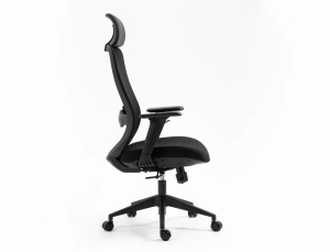 SCAUN DE BIROU PIVOTANT ERGON, NEGRU/NEGRU, TAPITERIE DIN TEXTIL SI PLASA SI PICIOR DIN PLASTIC, STIL MODERN - Img 3
