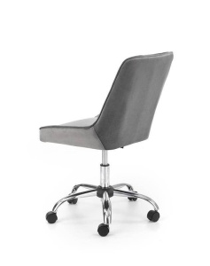 SCAUN DE BIROU RICO, GRI/CROM, TAPITERIE DIN CATIFEA SI PICIOARE DIN METAL, STIL MODERN - Img 3