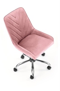 SCAUN DE BIROU RICO, ROZ/CROM, TAPITERIE DIN CATIFEA SI PICIOARE DIN METAL, STIL MODERN - Img 3