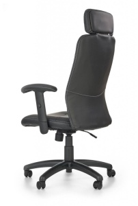 SCAUN DE BIROU STILO, NEGRU/NEGRU, TAPITERIE DIN PIELE ECOLOGICA SI PICIOARE DIN METAL, STIL MODERN - Img 4