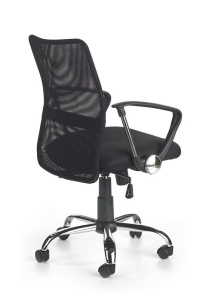 SCAUN DE BIROU TONY, NEGRU/CROM, TAPITERIE DIN STOFA/PLASA SI PICIOARE DIN METAL, STIL MODERN - Img 2