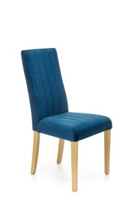 SCAUN DINING DIEGO 3, ALBASTRU MONOLITH 77/STEJAR, CU TAPITERIE DIN CATIFEA SI PICIOARE DIN LEMN MASIV, STIL CLASIC - Img 1