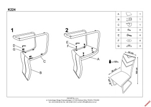 SCAUN DINING K352 GRI/CROM STIL MODERN HALMAR - Img 2