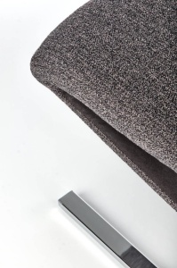SCAUN DINING K441, GRI/NEGRU/CROM, CU TAPITERIE DIN STOFA, PIELE ECOLOGICA SI PICIOARE DIN METAL, STIL MODERN, HALMAR - Img 8
