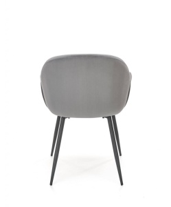 SCAUN DINING K480, GRI/NEGRU, TAPITERIE DIN CATIFEA SI PICIOARE DIN METAL , STIL MODERN - Img 6