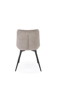 SCAUN DINING K567, GRI/NEGRU, TAPITERIE DIN STOFA FINA SI PICIOARE DIN METAL, STIL MODERN - Img 4