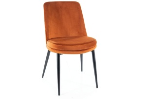 SCAUN DINING KAYLA, SCORTISOARA BLUVEL 4215/NEGRU MAT, TAPITERIE DIN CATIFEA SI PICIOARE DIN METAL, STIL MODERN - Img 1