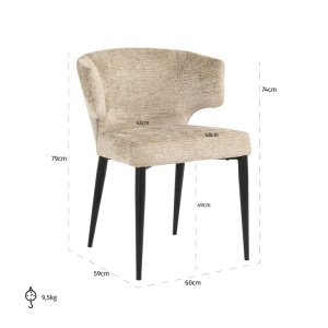 SCAUN DINING TAYLOR DESERT FUSION 109, S4714, CONFECTIONAT DIN 100% POLIESTER SPUMA SI METAL, RICHMOND INTERIORS - Img 4