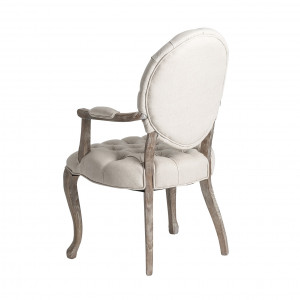 SCAUN JENA REF. 24464, BUTONAT, ECRU, STIL VINTAGE, DIN LEMN MASIV DE FRASIN , IN SI SPUMA, VIC - Img 4