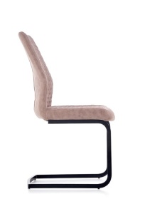 SCAUN K272, BEJ INCHIS/NEGRU, CU TAPITERIE DIN PIELE ECOLOGICA SI PICIOARE DIN METAL, STIL MODERN - Img 3