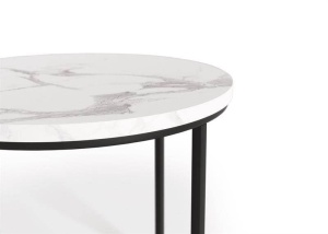 SET 2 MASUTE DE CAFEA OREO, EFECT DE MARMURA ALBA/NEGRU, DIN MDF FURNIRUIT SI METAL, STIL MODERN, HALMAR - Img 7