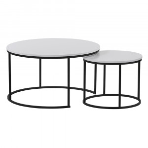 SET 2 MESE DE CAFEA IKLIN, ALB/NEGRU, STIL MODERN, TK - Img 1