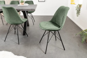 SET 4 SCAUNE, SCANDINAVIA, VERDE PETROL, CATIFEA STRIAT, MODEL DEOSEBIT - Img 2