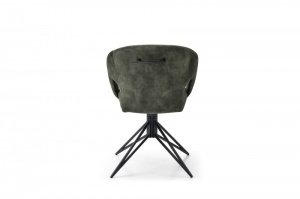 STOC 2 BUC!!! SCAUN ROTATIV PIVOTANT, ETERNITY, TAPITERIE CATIFEA VERDE INCHIS, DESIGN RETRO - Img 4