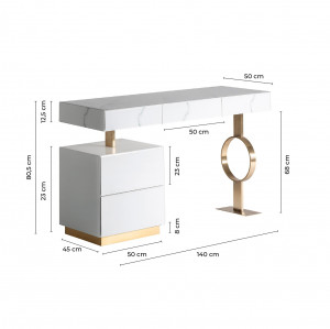BIROU/CONSOLA NEVA REF. 29768, DIN METAL, STICLA SI MDF, STIL MODERN, VIC - Img 5
