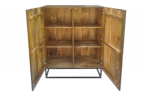 BUFET 120CM, ILLUSION, DIN LEMN DE MANGO SI CADRU DE METAL, COD 40052, DESIGN RETRO - Img 2