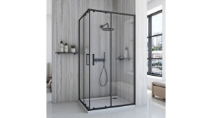 CABINA DE DUS REA CITY, CULISANTA, 80x100CM, NEGRU, DIN STICLA, CALITATE SUPERIOARA - Img 3
